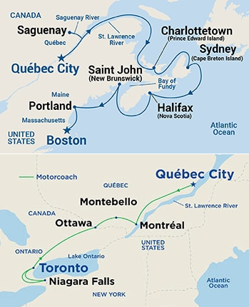 15-Day Maple Explorer - Tour 2A Itinerary Map